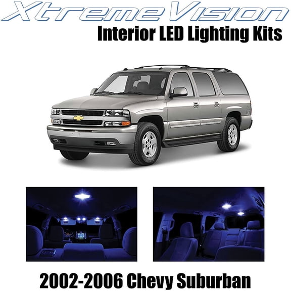 XtremeVision Interior LED for Chevy Suburban 2002-2006 10 pcs Blue Interior LED Kit + Installation Tool