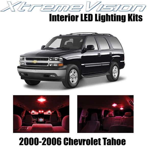 XtremeVision Interior LED for Chevy Tahoe 2000-2006 18 pcs Red Interior LED Kit + Installation Tool