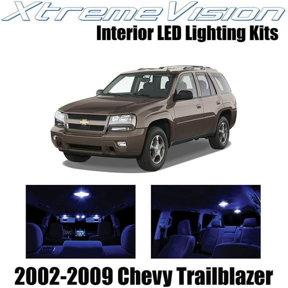 XtremeVision Interior LED for Chevy Trailblazer 2002-2009 16 pcs Blue Interior LED Kit + Installation Tool