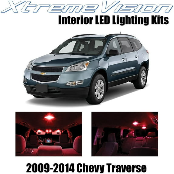 XtremeVision Interior LED for Chevy Traverse 2009-2014 6 pcs Red Interior LED Kit + Installation Tool Tool