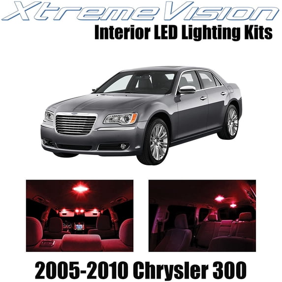 XtremeVision Interior LED for Chrysler 300/300C 2005-2010 12 pcs Red Interior LED Kit + Installation Tool