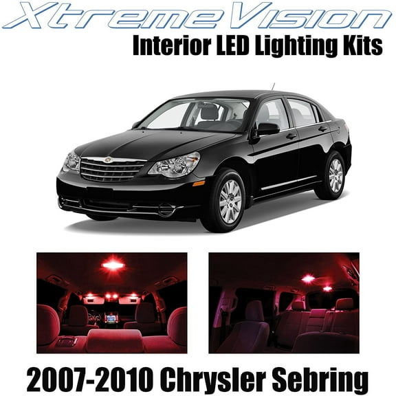 XtremeVision Interior LED for Chrysler Sebring 2007-2010 10 pcs Red Interior LED Kit + Installation Tool
