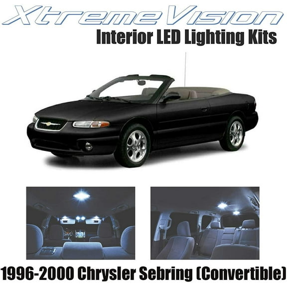 XtremeVision Interior LED for Chrysler Sebring Convertible 1996-2000 8 Pieces Cool White Interior LED Kit + Installation Tool