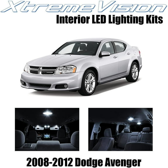 XtremeVision Interior LED for Dodge Avenger 2008-2012 10 pcs Pure White Interior LED Kit + Installation Tool