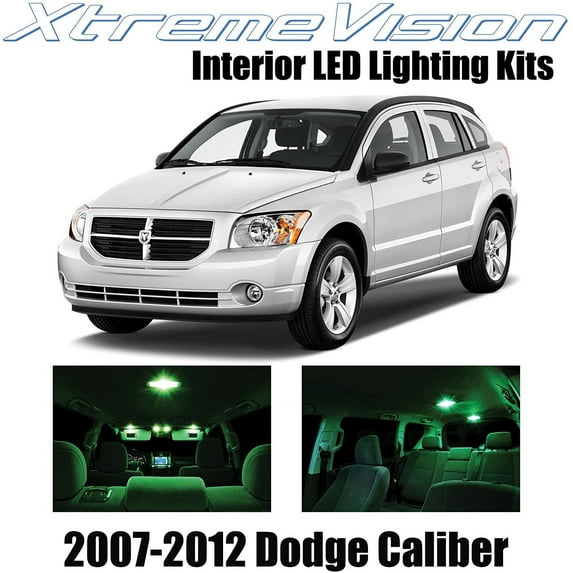 XtremeVision Interior LED for Dodge Caliber 2007-2012 6 pcs Green Interior LED Kit + Installation Tool