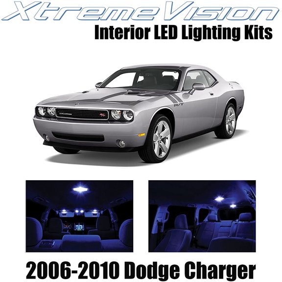 XtremeVision Interior LED for Dodge Challenger 2006-2010 5 pcs Blue Interior LED Kit + Installation Tool