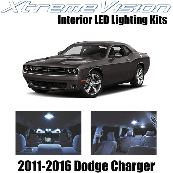 XtremeVision Interior LED for Dodge Challenger 2011-2016 16 pcs Cool White Interior LED Kit + Installation Tool