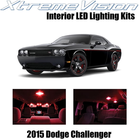 XtremeVision Interior LED for Dodge Challenger 2015+ 9 pcs Red Interior LED Kit + Installation Tool