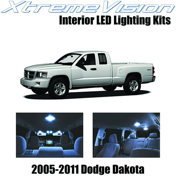 XtremeVision Interior LED for Dodge Dakota 2005-2011 8 pcs Cool White Interior LED Kit + Installation Tool
