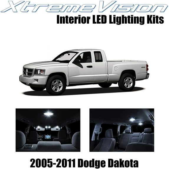 XtremeVision Interior LED for Dodge Dakota 2005-2011 8 pcs Pure White Interior LED Kit + Installation Tool