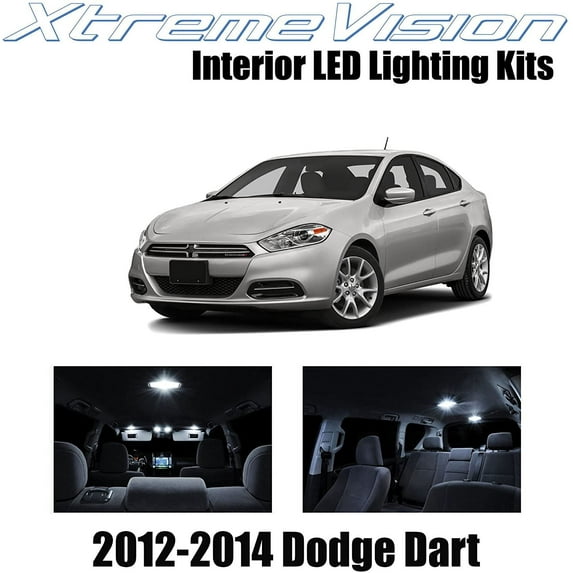 XtremeVision Interior LED for Dodge Dart 2012-2014 6 pcs Pure White Interior LED Kit + Installation Tool