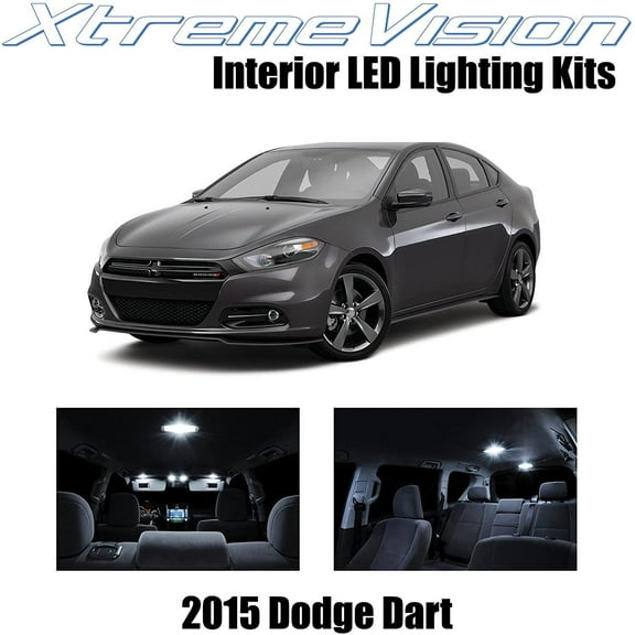 XtremeVision Interior LED for Dodge Dart 2015+ 10 pcs Pure White Interior LED Kit + Installation Tool