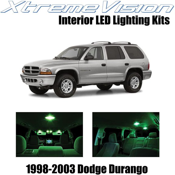 XtremeVision Interior LED for Dodge Durango 1998-2003 6 pcs Green Interior LED Kit + Installation Tool