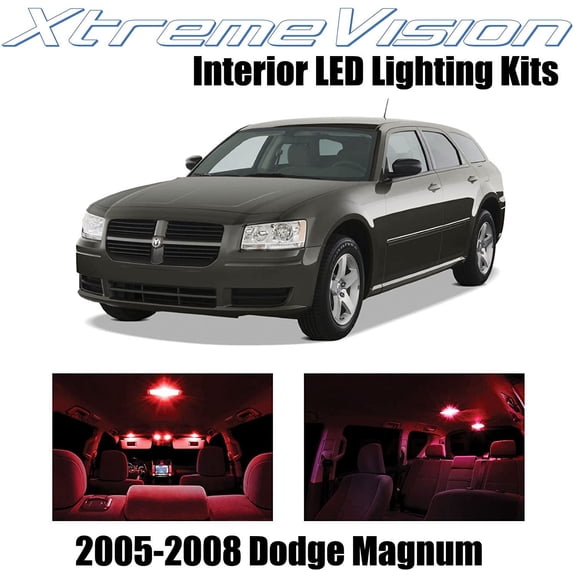 XtremeVision Interior LED for Dodge Magnum 2005-2008 7 pcs Red Interior LED Kit + Installation Tool