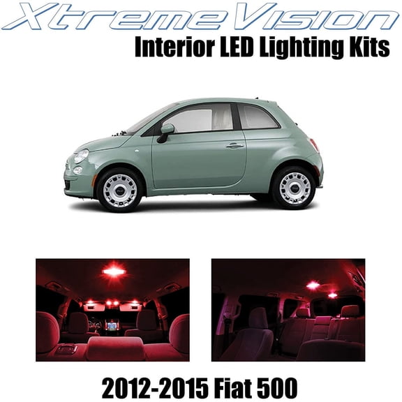XtremeVision Interior LED for Fiat 500 2012-2015 3 pcs Red Interior LED Kit + Installation Tool