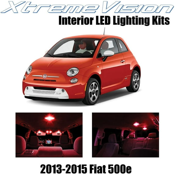 XtremeVision Interior LED for Fiat 500e Electric car 2013-2015 3 pcs Red Interior LED Kit + Installation Tool