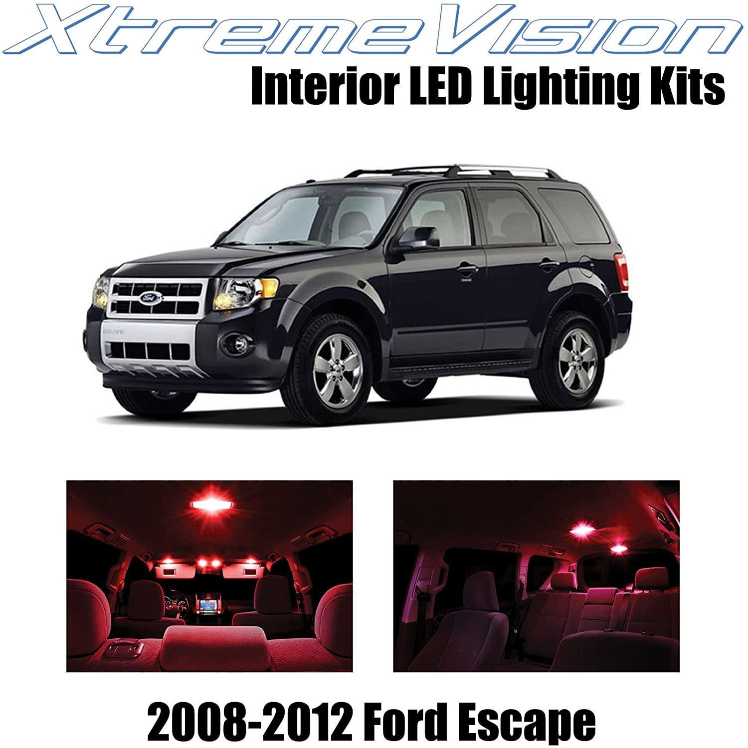 INTERIOR TREND VISION 8冊セット [2008-2016] XtremeVision Interior LED for Ford Escape 2008-2012 8 pcs Red