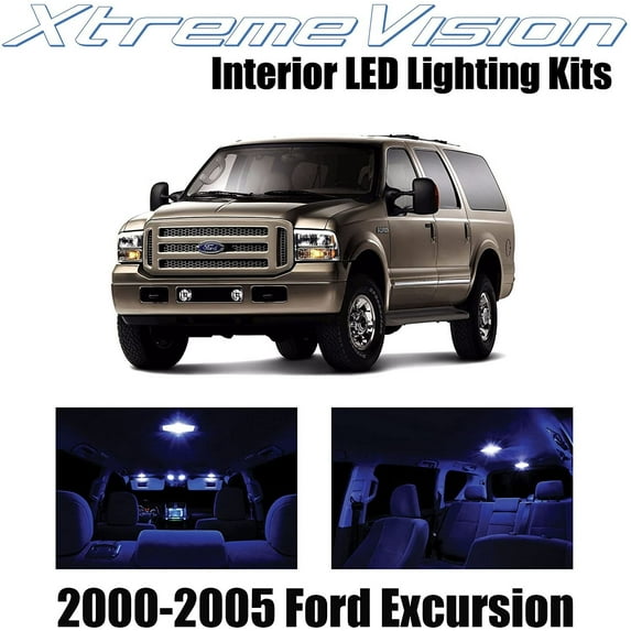 XtremeVision Interior LED for Ford Excursion 2000-2005 12 pcs Blue Interior LED Kit + Installation Tool