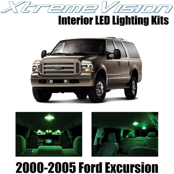 XtremeVision Interior LED for Ford Excursion 2000-2005 12 pcs Green Interior LED Kit + Installation Tool