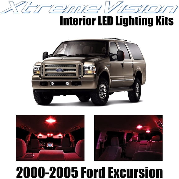 XtremeVision Interior LED for Ford Excursion 2000-2005 12 pcs Red Interior LED Kit + Installation Tool