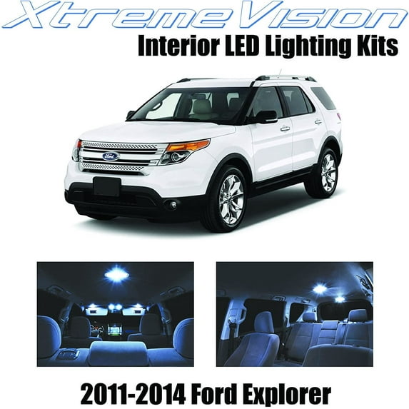 XtremeVision Interior LED for Ford Explorer 2011-2014 6 pcs Cool White Interior LED Kit + Installation Tool
