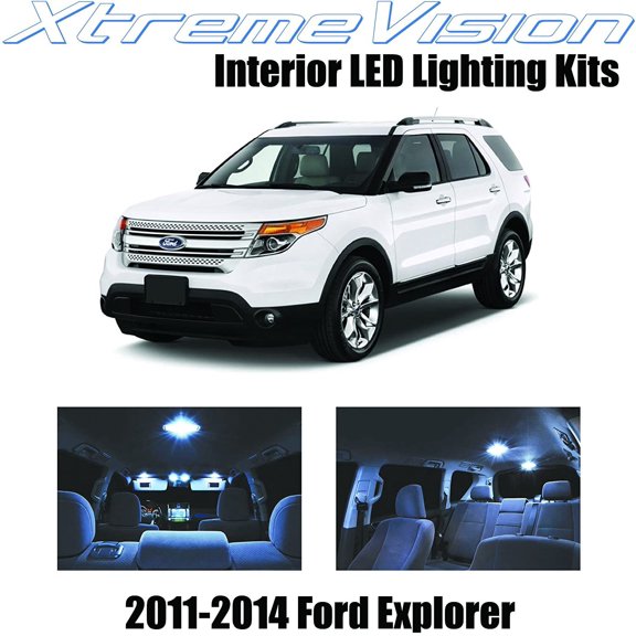 XtremeVision Interior LED for Ford Explorer 2011-2014 6 pcs Cool White Interior LED Kit + Installation Tool
