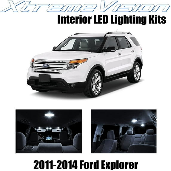 XtremeVision Interior LED for Ford Explorer 2011-2014 6 pcs Pure White Interior LED Kit + Installation Tool