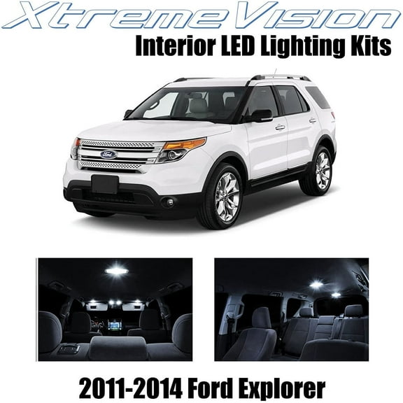 XtremeVision Interior LED for Ford Explorer 2011-2014 6 pcs Pure White Interior LED Kit + Installation Tool