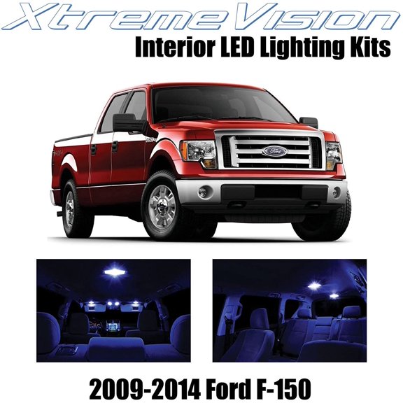 XtremeVision Interior LED for Ford F-150 2009-2014 12 pcs Blue Interior LED Kit + Installation Tool