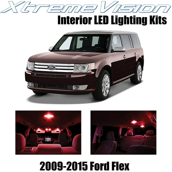 XtremeVision Interior LED for Ford Flex 2009-2015 8 pcs Red Interior LED Kit + Installation Tool