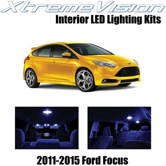 XtremeVision Interior LED for Ford Focus 2011-2015 4 pcs Blue Interior LED Kit + Installation Tool