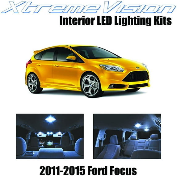 XtremeVision Interior LED for Ford Focus 2011-2015 4 pcs Cool White Interior LED Kit + Installation Tool