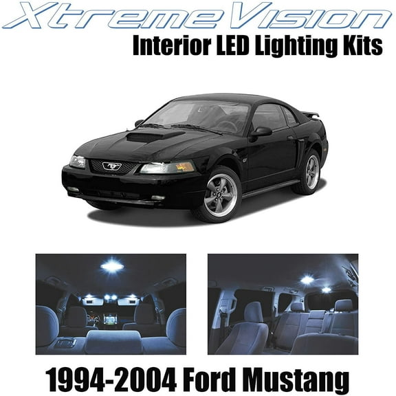 XtremeVision Interior LED for Ford Mustang 1994-2004 5 pcs Cool White Interior LED Kit + Installation Tool