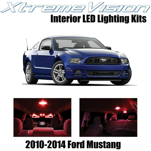 XtremeVision Interior LED for Ford Mustang 2010-2014 5 pcs Red Interior LED Kit + Installation Tool