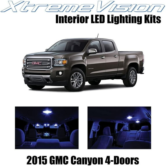 XtremeVision Interior LED for GMC Canyon 4-Door 2015+ 13 pcs Blue Interior LED Kit + Installation Tool