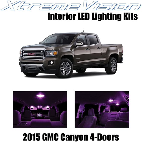 XtremeVision Interior LED for GMC Canyon 4-Door 2015+ 13 pcs Pink Interior LED Kit + Installation Tool