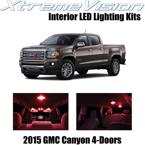 XtremeVision Interior LED for GMC Canyon 4-Door 2015+ 13 pcs Red Interior LED Kit + Installation Tool