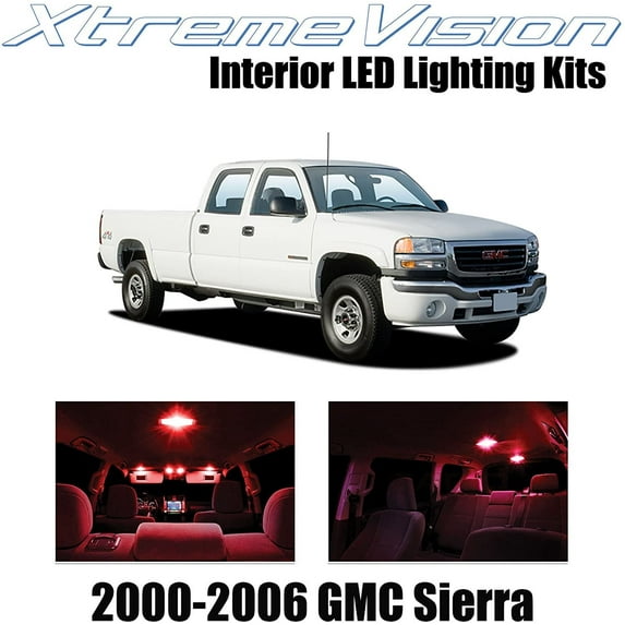 XtremeVision Interior LED for GMC Sierra 2000-2006 16 pcs Red Interior LED Kit + Installation Tool