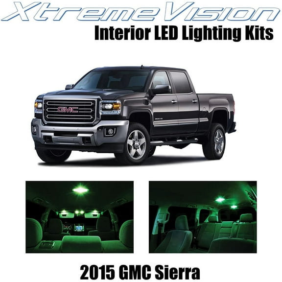 XtremeVision Interior LED for GMC Sierra 2015+ 2 pcs Green Interior LED Kit + Installation Tool