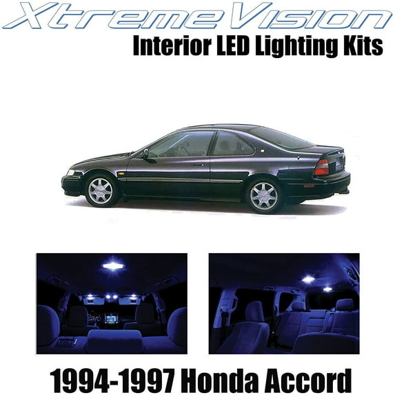 XtremeVision Interior LED for Honda Accord 1994-1997 10 pcs Blue Interior LED Kit + Installation Tool