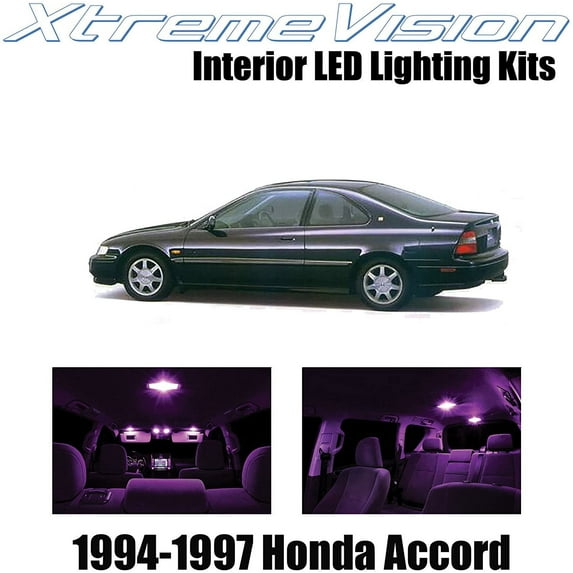 XtremeVision Interior LED for Honda Accord 1994-1997 10 pcs Pink Interior LED Kit + Installation Tool