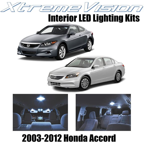 XtremeVision Interior LED for Honda Accord 2003-2012 12 pcs Cool White Interior LED Kit + Installation Tool