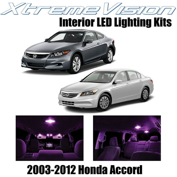 XtremeVision Interior LED for Honda Accord 2003-2012 12 pcs Pink Interior LED Kit + Installation Tool