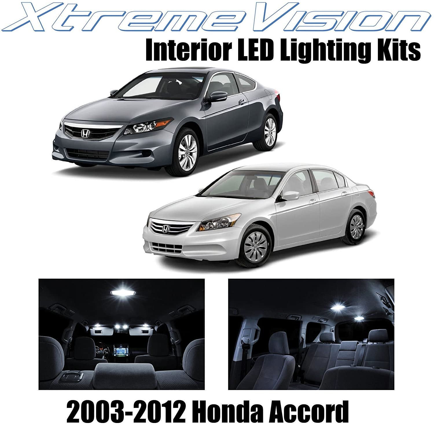 XtremeVision Interior LED for Honda Accord 2003-2012 12 pcs Pure White Interior LED Kit + Installation Tool
