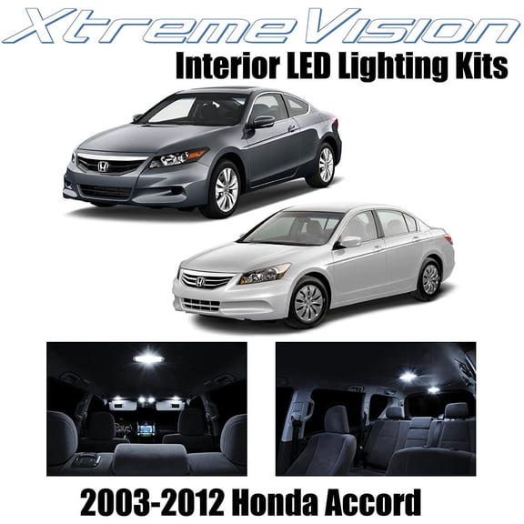 XtremeVision Interior LED for Honda Accord 2003-2012 12 pcs Pure White Interior LED Kit + Installation Tool