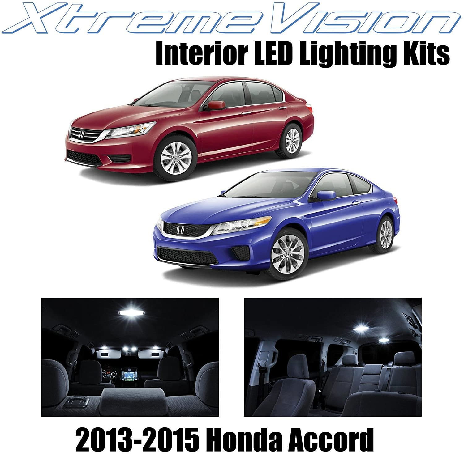 XtremeVision Interior LED for Honda Accord 2013-2015 8 pcs Pure White Interior LED Kit + Installation Tool