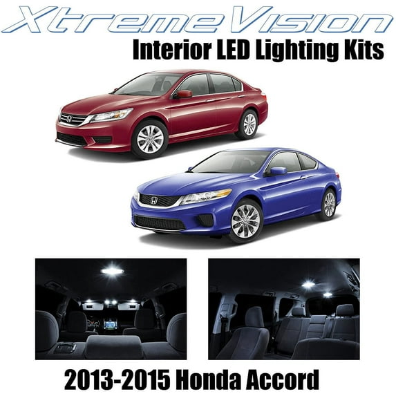 XtremeVision Interior LED for Honda Accord 2013-2015 8 pcs Pure White Interior LED Kit + Installation Tool