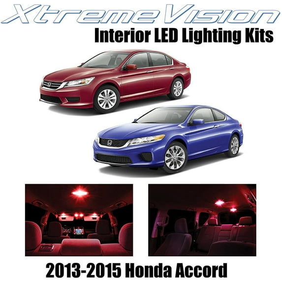 XtremeVision Interior LED for Honda Accord 2013-2015 8 pcs Red Interior LED Kit + Installation Tool