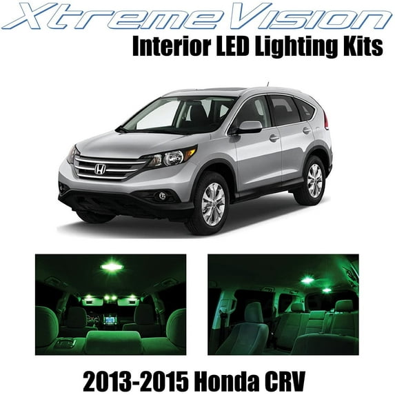 XtremeVision Interior LED for Honda CR-V 2013-2015 8 pcs Green Interior LED Kit + Installation Tool