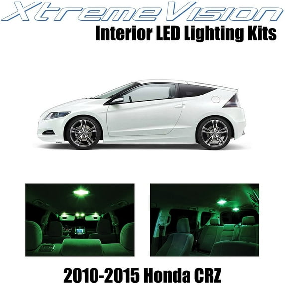 XtremeVision Interior LED for Honda CR-Z 2010-2015 9 pcs Green Interior LED Kit + Installation Tool Tool